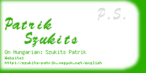 patrik szukits business card